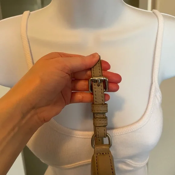 Christopher Kon Celi Small Leather Crossbody Bag in light grey. - Picture 13 of 14